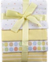 Luvable Friends 4-Pack Flannel Receiving Blankets, Yellow