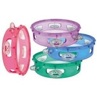 LMI Transparent Tambourine with Head Green 15CM