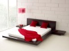 Fujian Modern Platform Bed + 2 Night Stands King (Espresso)