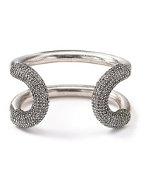 Show your cuff love with this silver oxide style from Giles & Brother, accented by black rhinestones. It ensures you always have something striking up your sleeve.