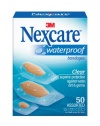 Nexcare Waterproof Clear Bandage Assorted Sizes, 50 Count Package