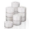 Unscented Tealight Candles with Clear Cup Color: White (Set of 30, 8 hour burn time)