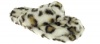 Capelli New York Printed Leopard Faux Fur Slipper Thong Ladies Indoor Slipper