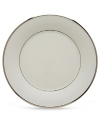 Beautiful in its simplicity, dinner plates from the Solitaire White Collection feature a timeless, elegant design. The pristine bone china is accented by a single, shimmering band of platinum. The understated beauty of this china will add a refined sophistication to your dining experience for years to come.