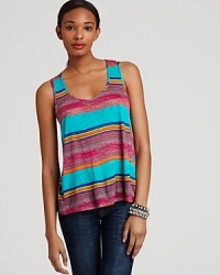 Enliven your warm-weather wardrobe this vibrantly striped Michael Stars tank, the perfect piece to add wow factor to your favorite jeans.