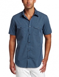 Calvin Klein Sportswear Men's Short Sleeve Shadow Check Poplin Woven Shirt