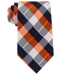 Sport meets style. This plaid tie from Nautica is the perfect piece for the modern man.