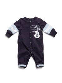 GUESS Kids Boys Baby Guitar Coverall, NAVY (3/6M)