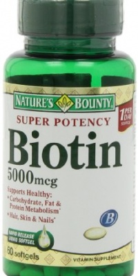 Nature's Bounty, Super Potency Biotin, 5000mcg, 60-Count (Pack of 2)