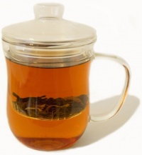 GROSCHE KENT Infuser Teamug - Tea cup; 350ml/11.8fl oz capacity, A Glass Teapot In a Cup!