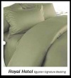 Royal's Solid Sage 300-Thread-Count 4pc Olympic Queen Bed Sheet Set 100-Percent Egyptian Cotton, Sateen Solid, Deep Pocket