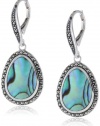 Judith Jack Clouds Sterling Silver Marcasite Abalone Organic Shape Drop Earrings