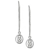 Sterling Silver Celtic Knot in Oval Threader Earrings