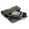 QuickFlipCase for iPhone 4 and NEW iPhone 4S (AT&T/Verizon Versions) Grantwood Technology's Premium Leather Horizontal Flip Case (Black)