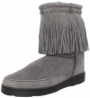 Minnetonka Women's Sheepskin Fringe Low Pug Boot