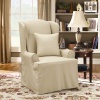 Sure Fit 107926246C_FLX Twill Supreme Wing Chair Slipcover, Flax