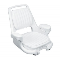 Moeller Heavy Duty Extra-Wide Offshore Boat Helm Seat, Cushion, and Mounting Plate Set (22 x 21 x 18.38, White)