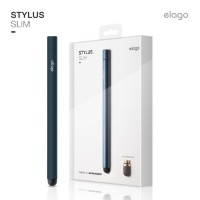 elago Stylus Slim for iPhone, iPad and Galaxy -World First Replaceable Tip (Extra Rubber Tip included) - Jean Indigo