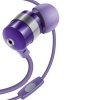 GOgroove audiOHM HF Ergonomic Earphones Headphones w/ Hands-Free Microphone & Deep Bass ( Purple ) for Samsung , HTC , Nokia , BlackBerry , Apple iPhone & More Phones , Tablets , and MP3 Players