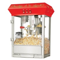 Great Northern Popcorn Red Foundation Antique Style Popcorn Popper Machine with 8-Ounce Kettle