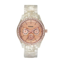 Fossil Women's ES2887 Stella Rose Gold Dial Watch