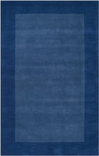 Area Rug 5x8 Rectangle Solid/Striped Blue Color - Surya Mystique Rug from RugPal