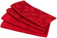 Lenox Red Holiday Holly Damask Dinner Napkins, Set of 4