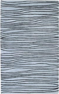 Area Rug 5x8 Rectangle Solid/Striped Blue Color - Surya Artist Studio Rug from RugPal