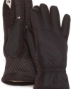 Isotoner Women's SmarTouch Glove with Gathered Wrist and Ultra Plush Lining, Black, Medium/Large