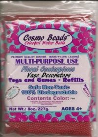 Water Pearls Gel Beads- Wedding & Event Centerpieces- Cosmo Beads (Tm)-makes 6 Gallons (8 Oz Pack) (Pink)