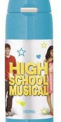 Thermos Funtainer Beverage Water Bottle, Stainless Steel, BPA Free, 12 Oz, with Straw (Blue High School Musical)