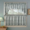 Peri Homeworks Rowan Plaid Slate (Blue) Pair Of Tailored Tiers Cafe Curtains