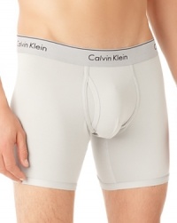 This boxer brief is an everyday essential crafted by Calvin Klein from super-soft microfiber cotton with a touch of spandex so you feel good and look good.