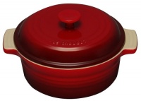 Le Creuset Stoneware 2-Quart Covered Round Casserole, Cherry