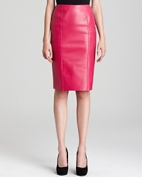 Hit the scene in sumptuous fashion. This Sachin + Babi leather pencil skirt is a major must in luscious magenta for head-turning style.