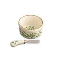 Lenox Holiday Dip Bowl with Spreader