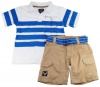 Company 81 Baby-Boys 12-24M Boys Jersey Polo Shirt With Solid Belted Shorts