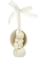 Set this Snowbaby angel ornament upon your tree this holiday season to watch over family and friends. Crafted of pure porcelain bisque, from Department 56.