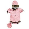 Bonnies Girls Onesie Set 3-6M Pink/Camo Trim