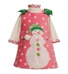 Bonnie Baby Infant Girls 2-Piece Fleece Jumper Set, Pink Snowman, 3-6 Months