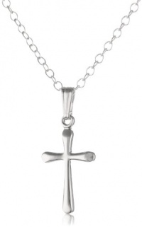 Sterling Silver Children's Polished Cross Pendant Necklace , 15