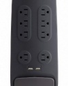 Belkin 8-Outlet Surge Protector with 2.1A USB Charging (Black)