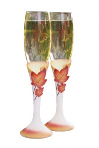 Hortense B. Hewitt Wedding Accessories Toasting Flutes, Set of 2, Simply Autumn