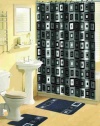 Home Dynamix 316-450 Bath Boutique Poly-Acrylic 15-Piece Bathroom Set, Black