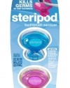 Steripod (2 Pack Pink and Blue) Clip-on Toothbrush Sanitizer