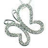 Crystal Butterfly Silver-Tone Pendant Necklace: Made With Swarovski Elements