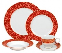 Mikasa Parchment Rouge Dinnerware Set, 40 Piece, Service for 8