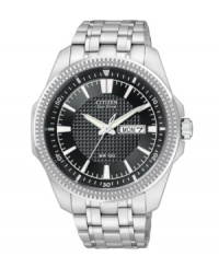 Make a memorable impression with this stately Eco-Drive watch by Citizen.