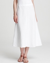 Artfully cut on the bias, this Eileen Fisher linen skirt moves gracefully through your day.