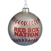 Kurt Adler 80mm Red Sox Nation Glass Baseball Ornament